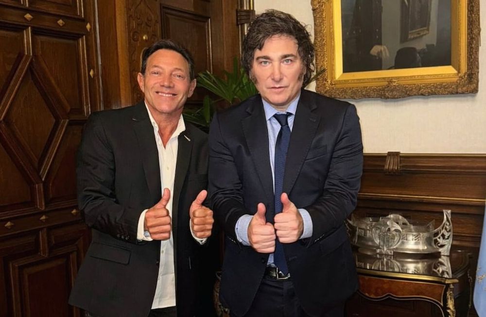 El mandatario argentino se reunió con El Lobo de Wall Street. Foto: X