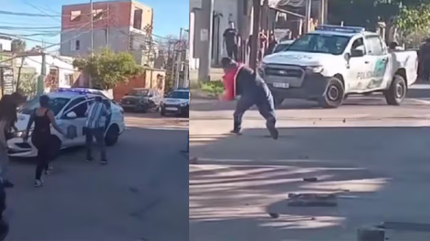 vecinos de avellaneda agredieron brutalmente a policias cuando intentaban remolcar un auto