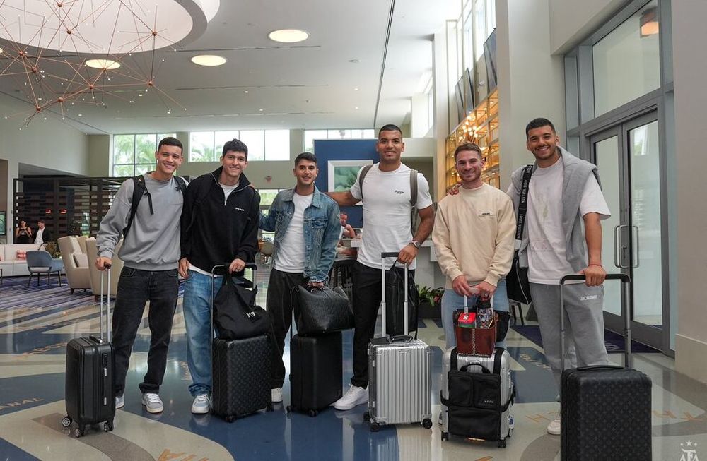 Los jugadores de la Selección Argentina ya están en Estados Unidos de cara a la doble fecha de Eliminatorias. / Gentileza.