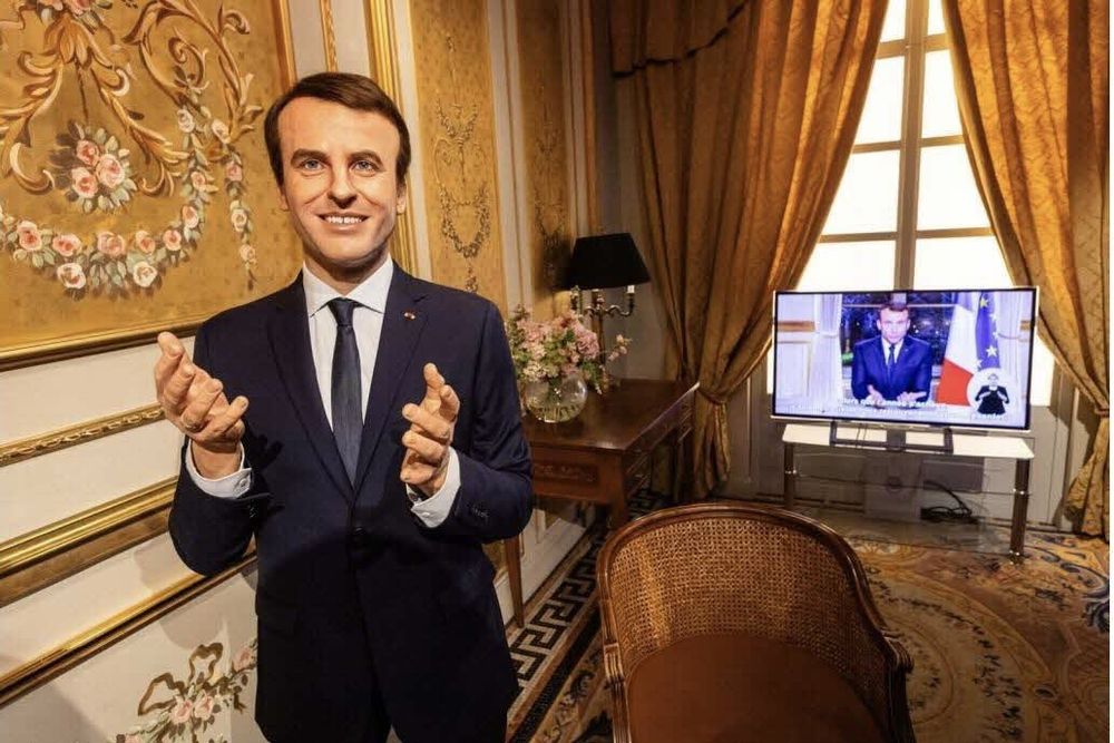 Se robaron la estatua de Emmanuel Macron.