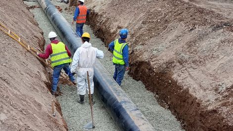 Acceso Sur, en plena obra por el socavón.
