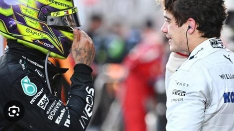 Los Andes | El heptacampeón Lewis Hamilton dialoga con el joven piloto nacional.