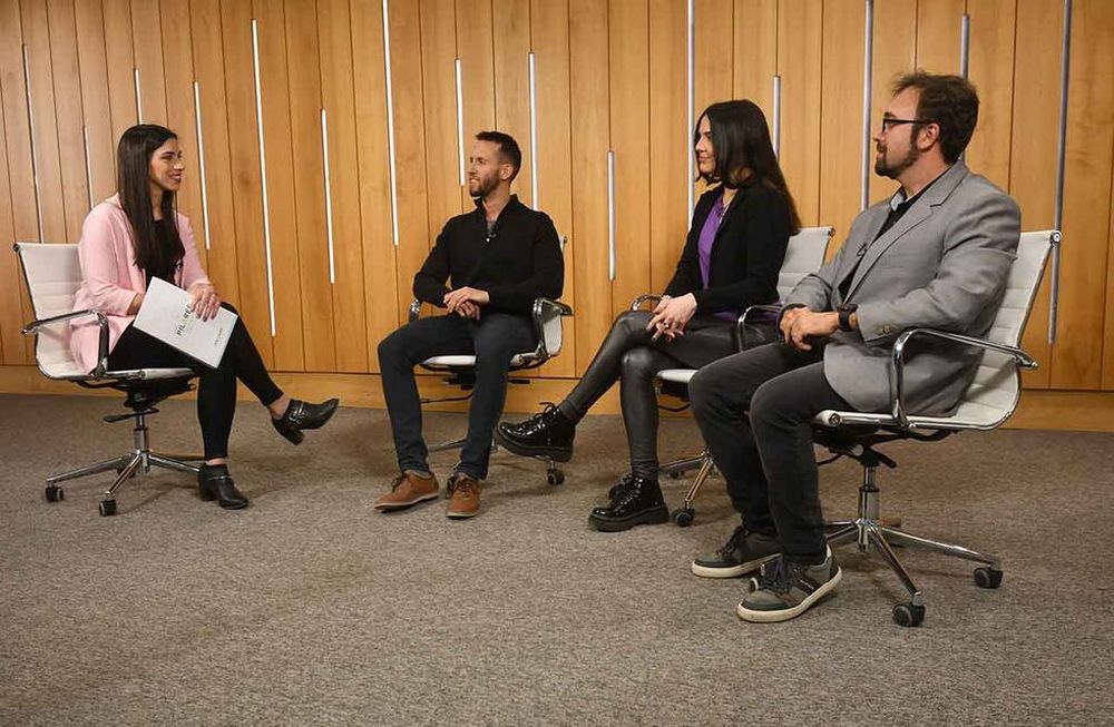 Encuentro de Ciclo “Pilares para el desarrollo sustentable de la región”, organizado por Los Andes.Inteligencia Artificial y el fututro del trabajo.Bárbara Del Pópolo periodista de Diario Los Andes, Federico Daffra. Ingeniero industrial, emprendedor, desarrollador de negocios, Bárbara Sanz, Licenciada en Comunicación Social, especializada en Comunicación Estratégica y certificada en Marketing Digital y José Alberto Marengo, integrador, consultor y coach, instructor en Acros Training y profesor de la UNCuyo.Foto: José Gutierrez / Los Andes