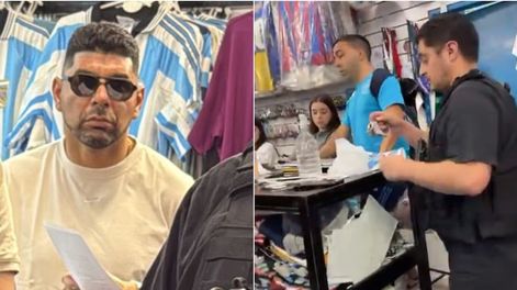 Los Andes | Néstor Ortigoza arribó con la policía a un reconocido local a recuperar sus camisetas.