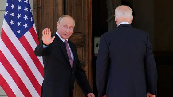 Joe Biden y Vladimir Putin, presidentes de Estados Unidos y Rusia respectivamente, se reúnen por primera vez en Ginebra, Suiza. Imagen de archivo.