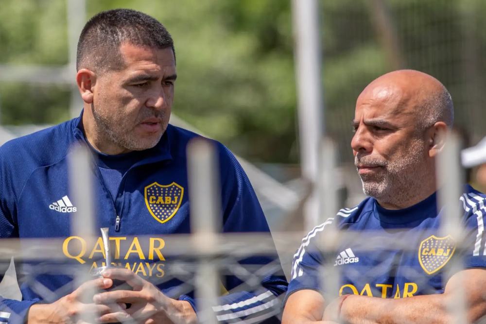 Juan Román Riquelme y Chicho Serna