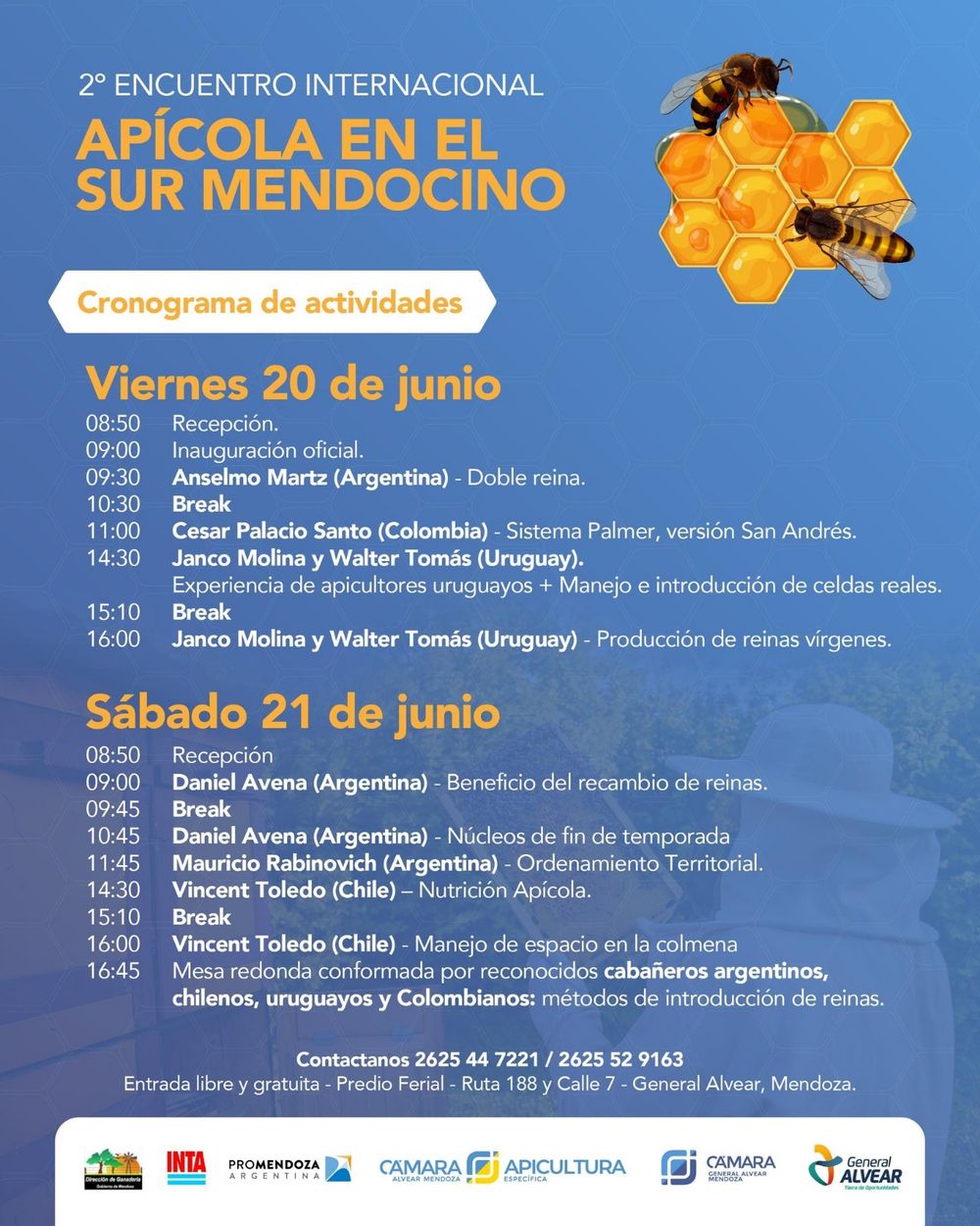General Alvear se convertirá en el epicentro de la apicultura sudamericana los días 20 y 21 de junio, con la realización del Segundo Encuentro Internacional Apícola. 