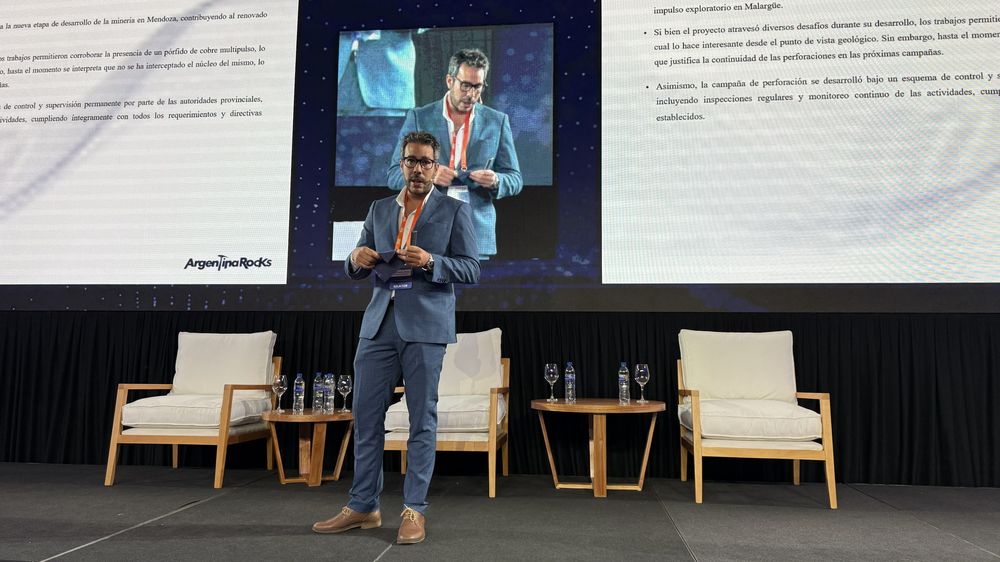 Juan Francisco Denaro, de Kobrea Exploration Corp., presentó avances de exploración y perforación en proyectos de cobre de Mendoza.