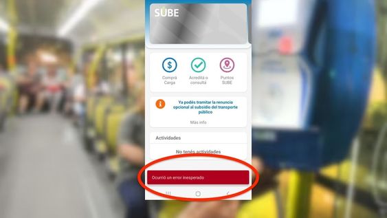 No funciona la app que sirve para cargar y validar la tarjeta SUBE.