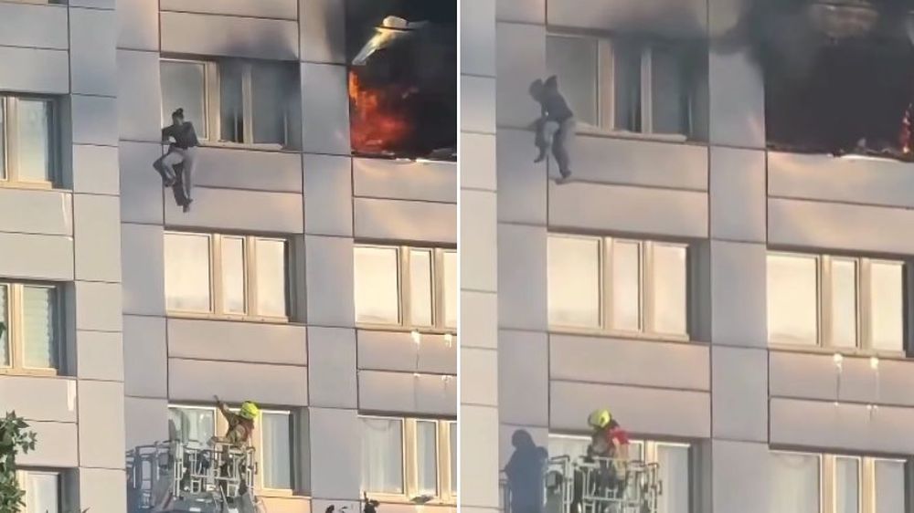 Incendio en Berlín: la arriesgada maniobra de una mujer que saltó al vacío para salvarse del fuego &nbsp;
