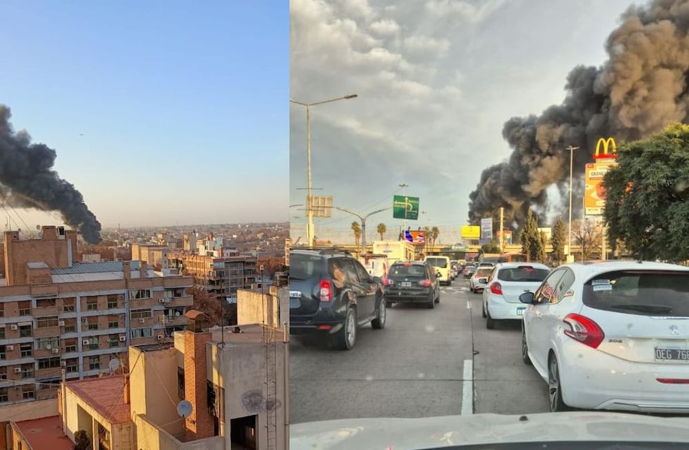 Fotos y videos: el incendio que alarma a todos los mendocinos en Ciudad