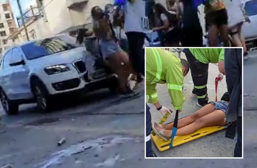 Un conductor pasó por encima de los estudiantes en pleno festejo de UPD - Gentileza 0223