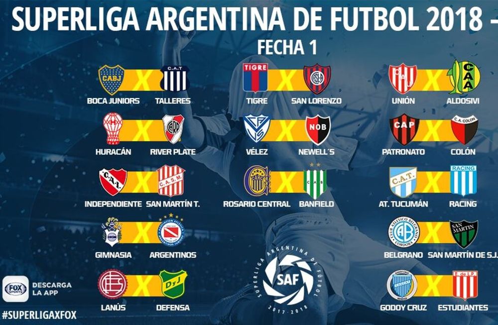 Superliga 2018/19: Godoy Cruz debutará ante el Pincha y Boca-River irá en la sexta fecha