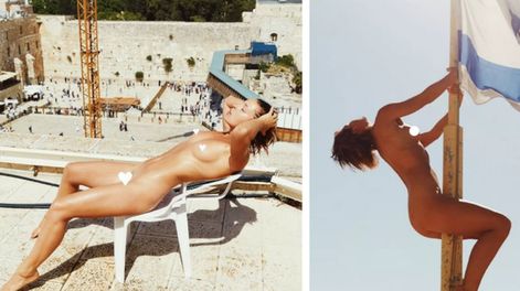 Controversia por una modelo que posó desnuda en el Muro de los Lamentos