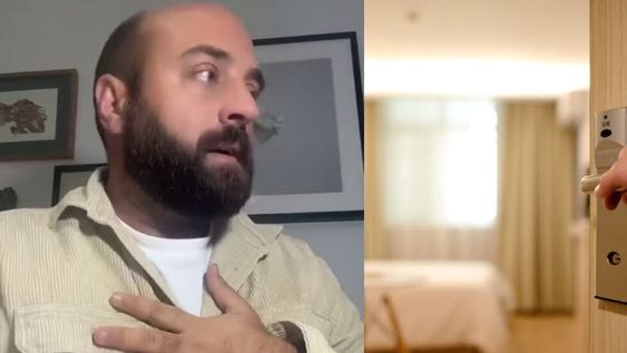 “¿Te imaginas encontrarte con un desconocido a medianoche, desnudo, en la habitación de tu hotel? Porque eso me pasó a mí, introduce el periodista en su video. Foto: Captura video / Pexels.