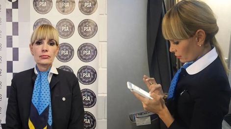 Daniela Carbone, la azafata detenida de Aerolíneas Argentinas.