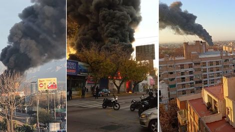 Los Andes | Grave incendio en el depósito de Zapata Goma se ve desde toda la Ciudad.