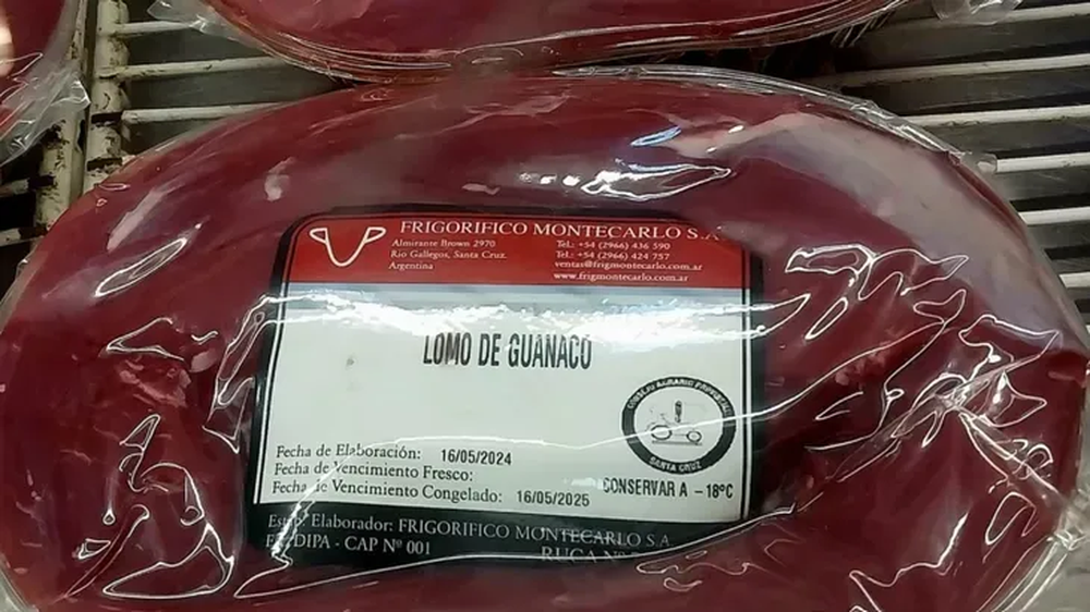 Así se vende la carne de guanaco en la Patagonia 