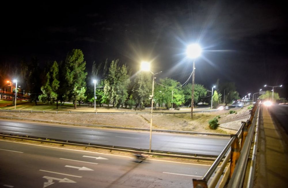 Nueva iluminación led para el Cóndor, el paseo de la Virgen y tres cruces más del acceso Sur. Fotos: Prensa Vialidad de Mendoza