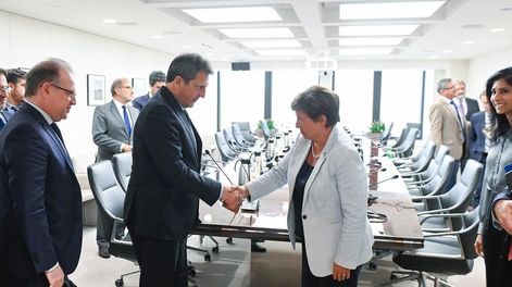 El ministro de Economía, Sergio Massa, se reunió con la titular del FMI, Kristalina Georgieva. Foto: Prensa Ministerio de Economía