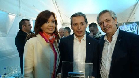 Los Andes | Fernando Gray junto a CFK y Alberto Fernández. (Twitter)