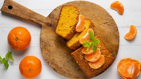 Budín de mandarina casero, simple, saludable y perfecto para tu merienda diaria.