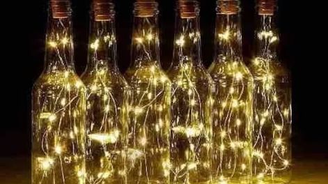 Cómo convertir botellas de vidrio en divertidas lámparas para el hogar.