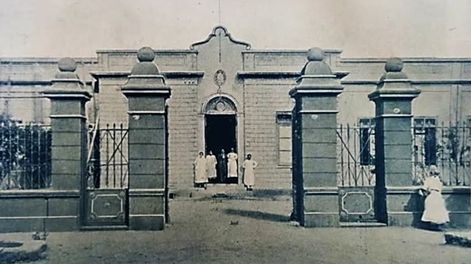 El Hospital Regional de San Martín, primer hospital del interior de la provincia de Mendoza. Foto de 1918.&nbsp;