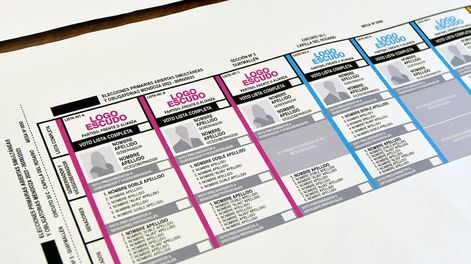 Los Andes | Presentan boletas únicas para las elecciones 2023esta mañana en el Poder Judicial se mostraron las boletas. El Secretario de la Junta Electoral Jorge Albarracín, junto a Víctor Ibáñez dieron los detalles técnicosFoto : Orlando Pelichotti