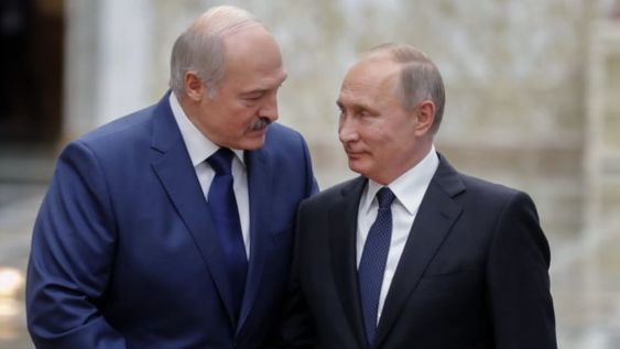 Lukashenko y Putin, presidentes de Bielorrusia y Rusia, respectivamente.