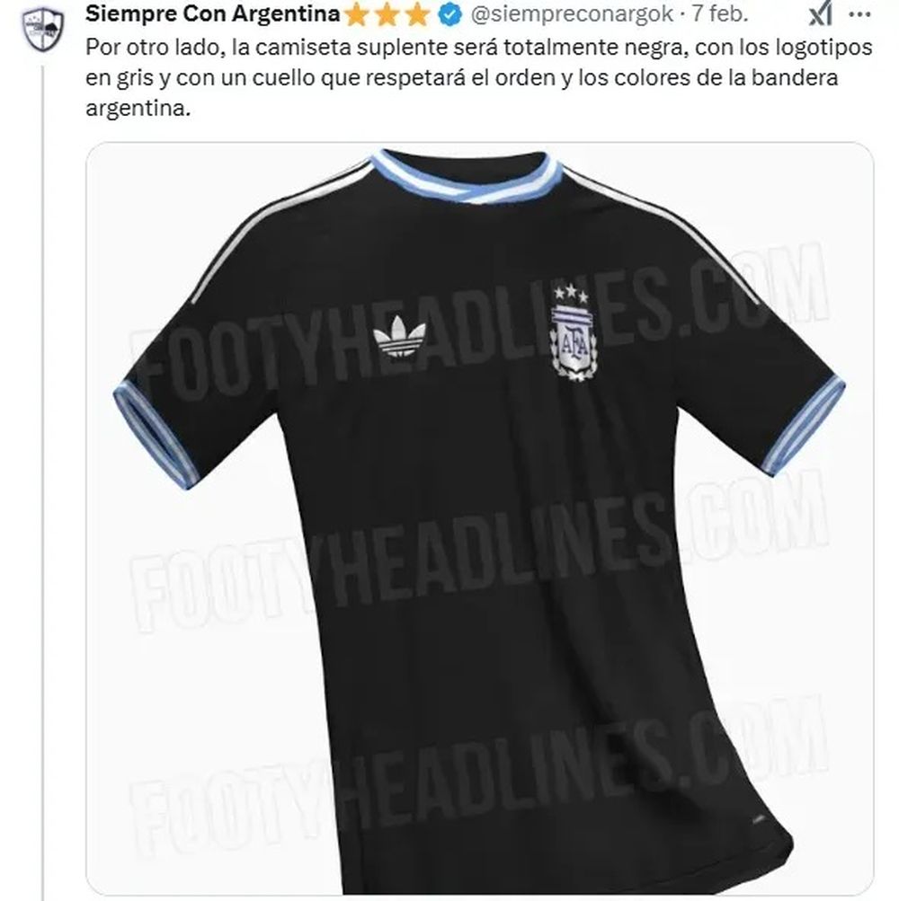 La camiseta alternativa de la Selección Argentina La camiseta alternativa de la Selección Argentina