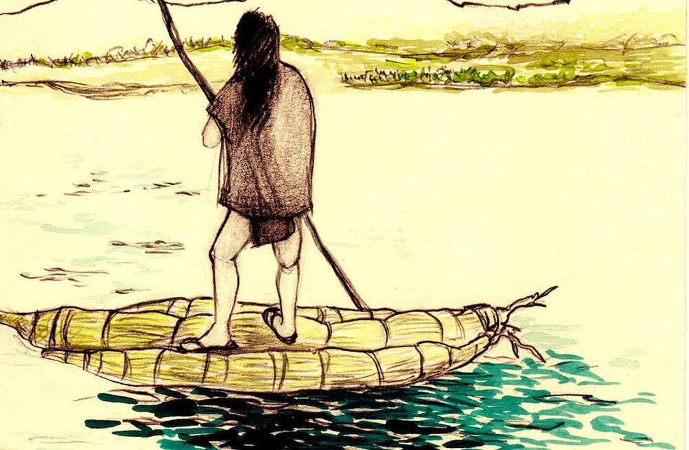 Acuarela de Natalia Cabrera 2016 que formó parte del libro Huarpe: Arqueología e Historia de un pueblo vivo.