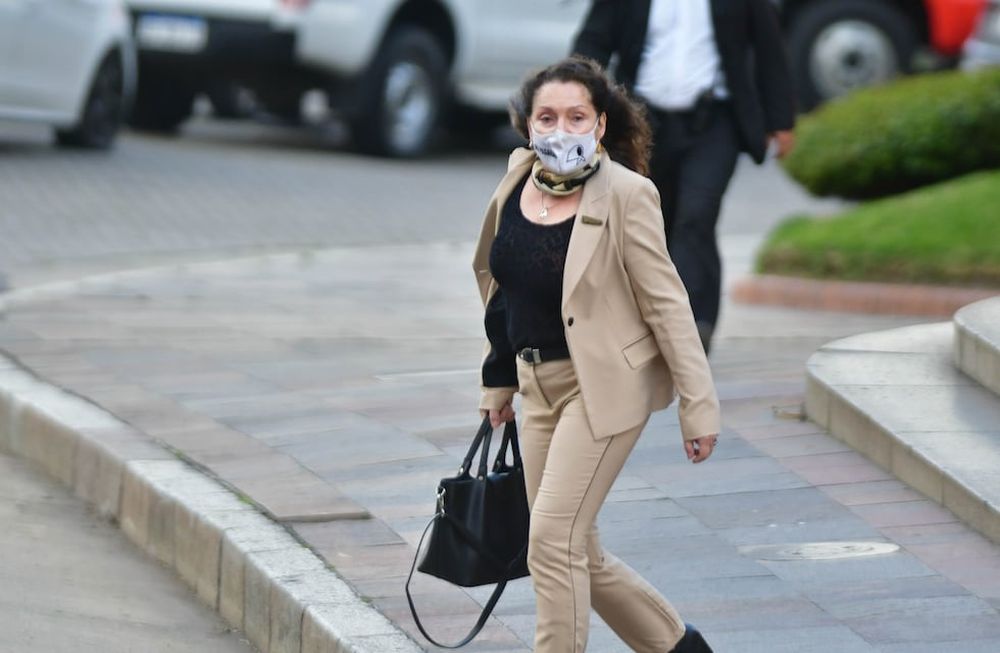Cristina Caamaño al salir de Casa Rosada. Foto Federico López Claro / Clarín.