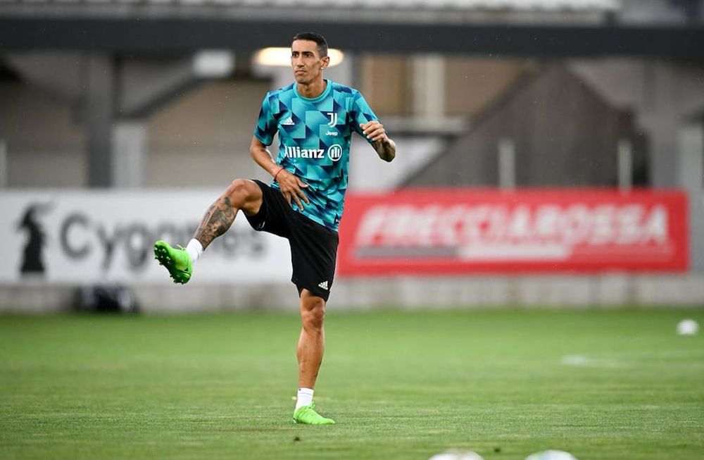 Sonríe Scaloni. Angel Di María volvió a los entrenamientos en la Juventus. / Gentileza.