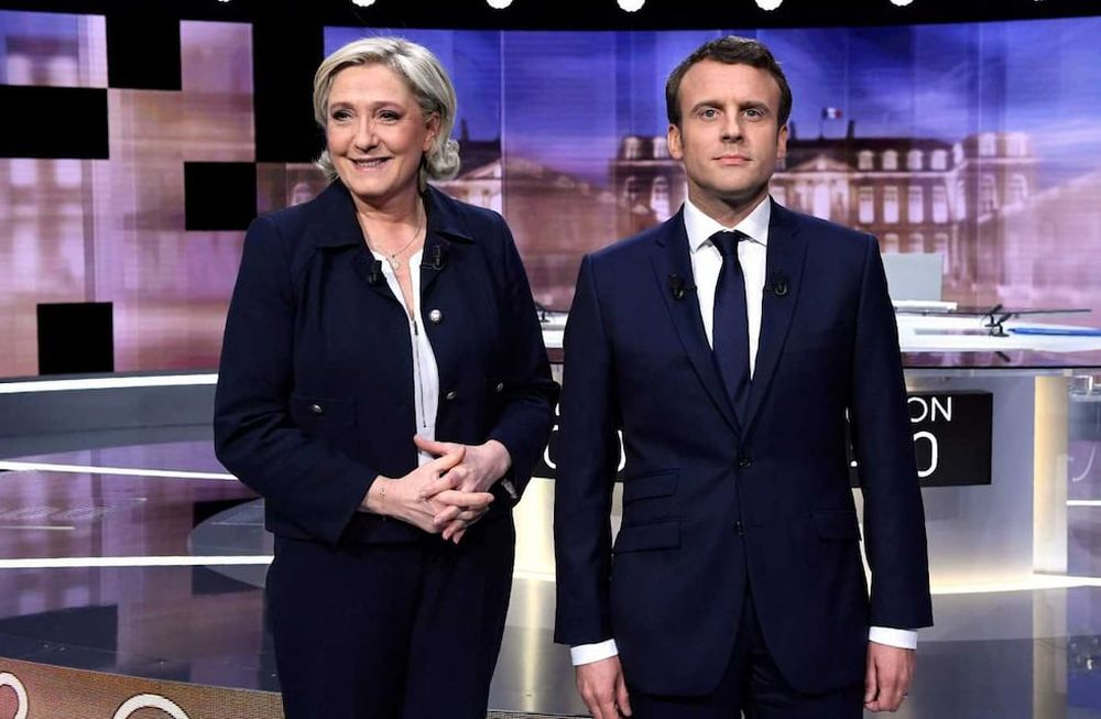 Marine Le Pen y Emmanuel Macron
