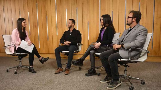 Encuentro de Ciclo “Pilares para el desarrollo sustentable de la región”, organizado por Los Andes.Inteligencia Artificial y el fututro del trabajo.Bárbara Del Pópolo periodista de Diario Los Andes, Federico Daffra. Ingeniero industrial, emprendedor, desarrollador de negocios, Bárbara Sanz, Licenciada en Comunicación Social, especializada en Comunicación Estratégica y certificada en Marketing Digital y José Alberto Marengo, integrador, consultor y coach, instructor en Acros Training y profesor de la UNCuyo.Foto: José Gutierrez / Los Andes