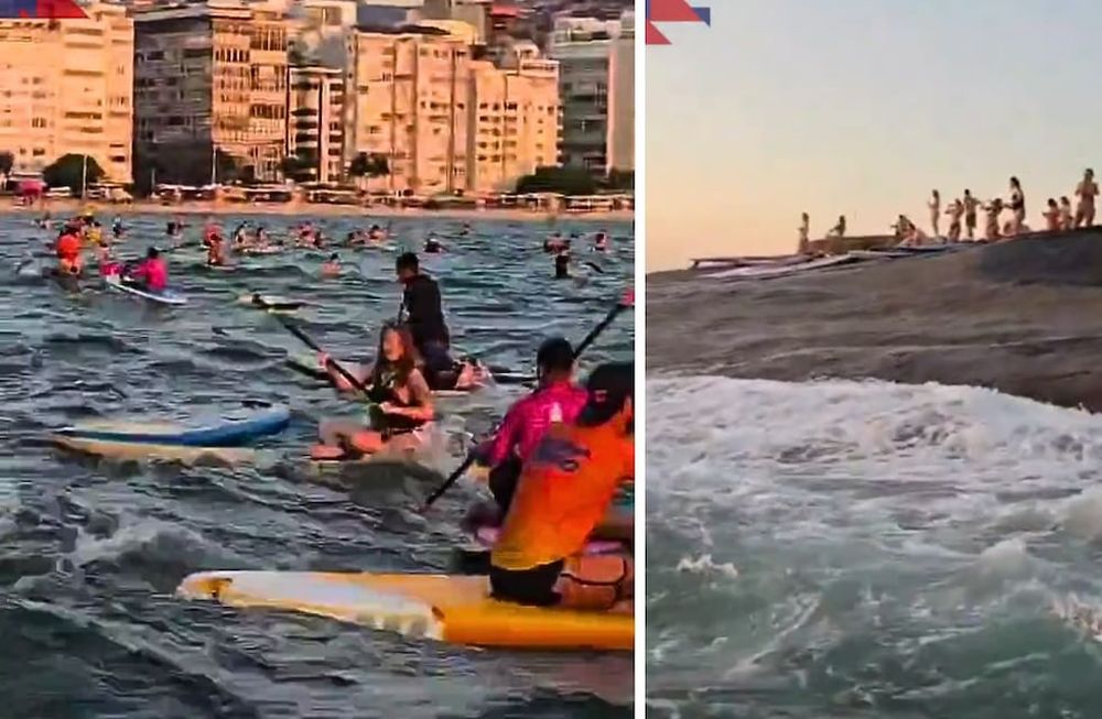 Fuertes ráfagas de viento sorprendieron en la playa de Copacabana / Captura de video