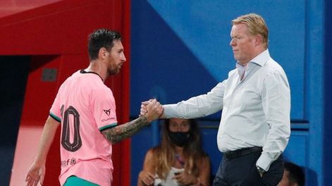 Lionel Messi y Ronald Koeman. / Gentileza.