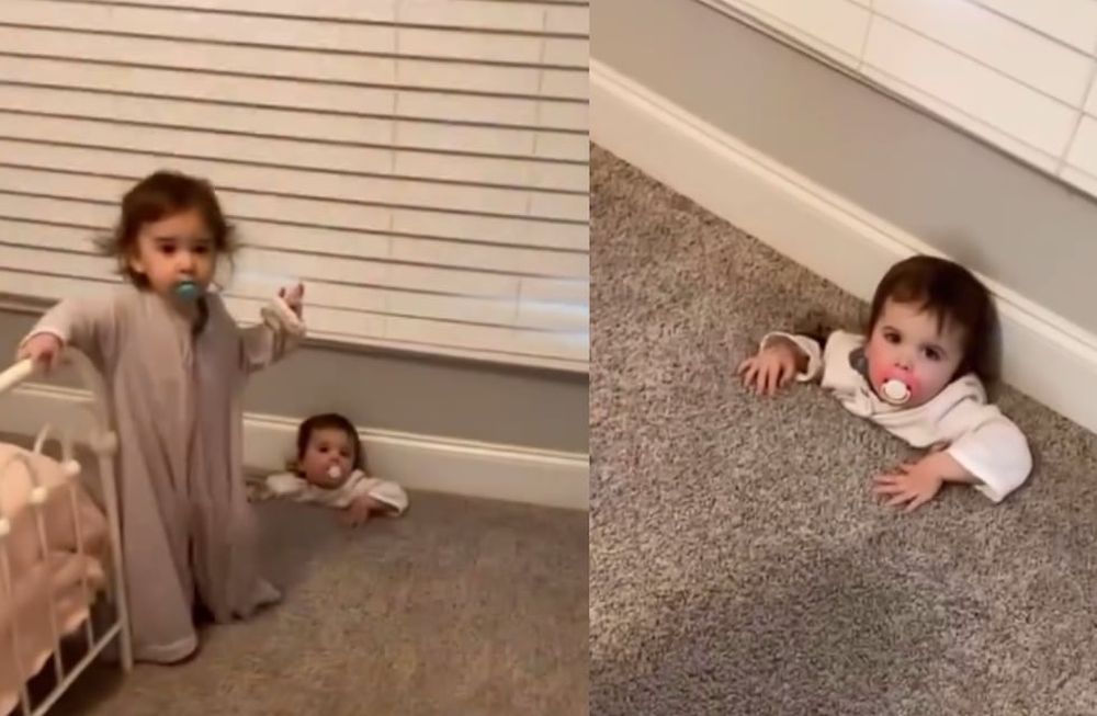 La pequeña quedó atrapada en la ventilación del aire acondicionado. Foto: Captura video