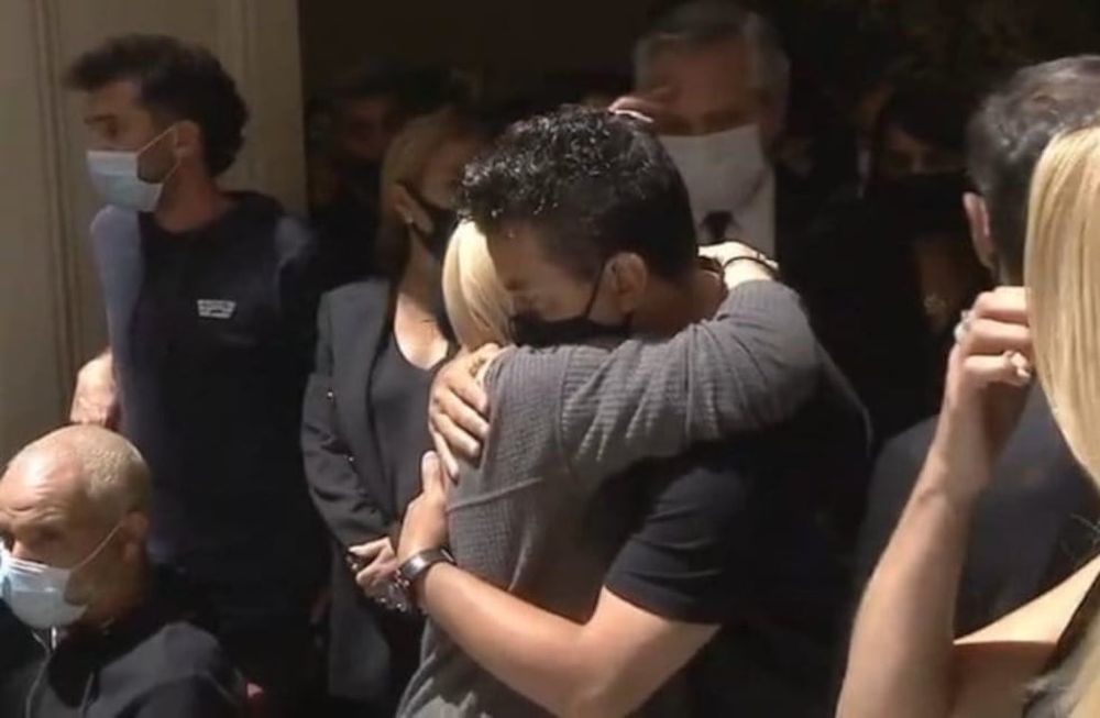Marcelo Gallardo junto a la ex mujer de Diego, Claudia Villafañe. / Gentileza.