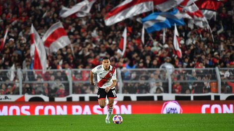 Los Andes | Claudio Echeverri, en su debut con la camiseta de River, marcó su primer gol. (Prensa River)