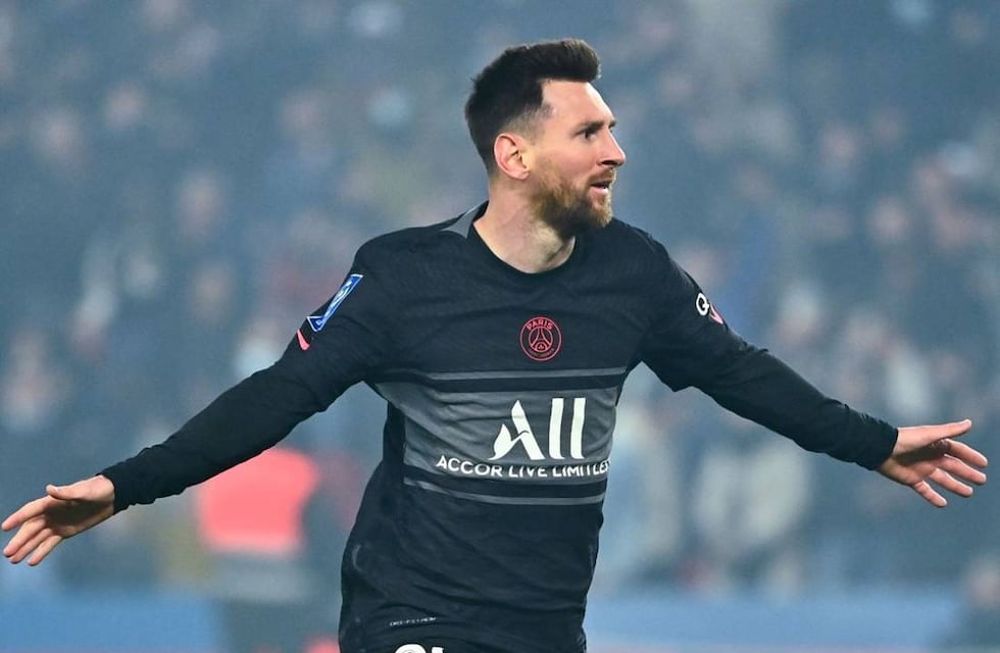 Messi celebró su primer tanto en la Ligue 1 ante Nantes (PSG)