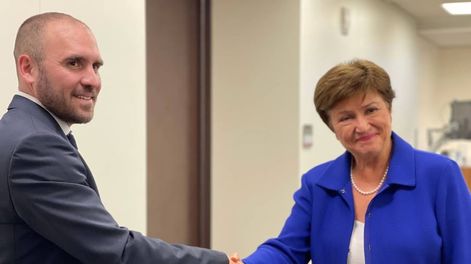 Martín Guzmán, ministro de Economía de Argentina, se reunió con la economista búlgara Kristalina Georgieva, directora gerente del FMI.