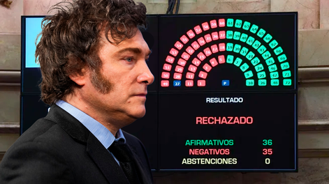Javier Milei calificó de lamentable el rechazo a Ficha Limpia en el Senado.