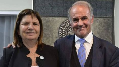 El subsecretario de Ambiente, Fernando Brom, junto a la ministra de Seguridad Nacional, Patricia Bullrich (Foto gentileza)