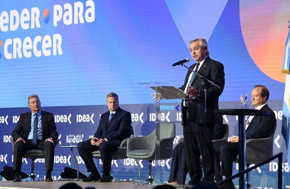 El presidente Alberto Fernández participa en el cierre del 58° Coloquio de IDEA, en Mar del Plata. (Télam)