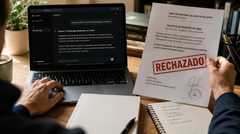 Escribió el libro con Chat GPT pero no pudo registrarlo.&nbsp;