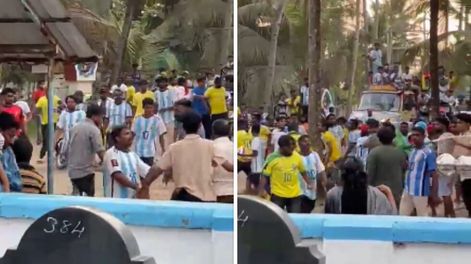 Simpatizantes de Argentina y Brasil en la India se cruzaron a las trompadas.
