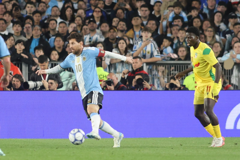 Lionel Messi, en el amistoso entre la Selección Argentina y Benín.