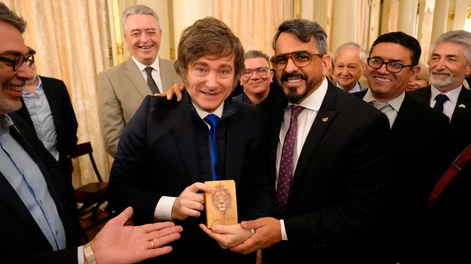 Javier Milei encabezó un acto por el Día de las Iglesias Evangélicas.